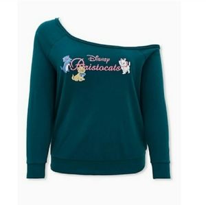 Disney The Aristocats Logo Off-Shoulder Sweatshirt